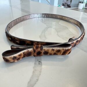 Boden Leopard Print Bow Belt. Leather. Women’s Size XS/S